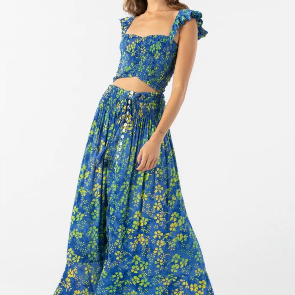 Tiare Hawaii Hollie Crop top Dakota Skirt Set Batik Mosaic Royal Blue